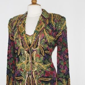Jasdee Vintage Blazer Jacket Beaded Style 5046